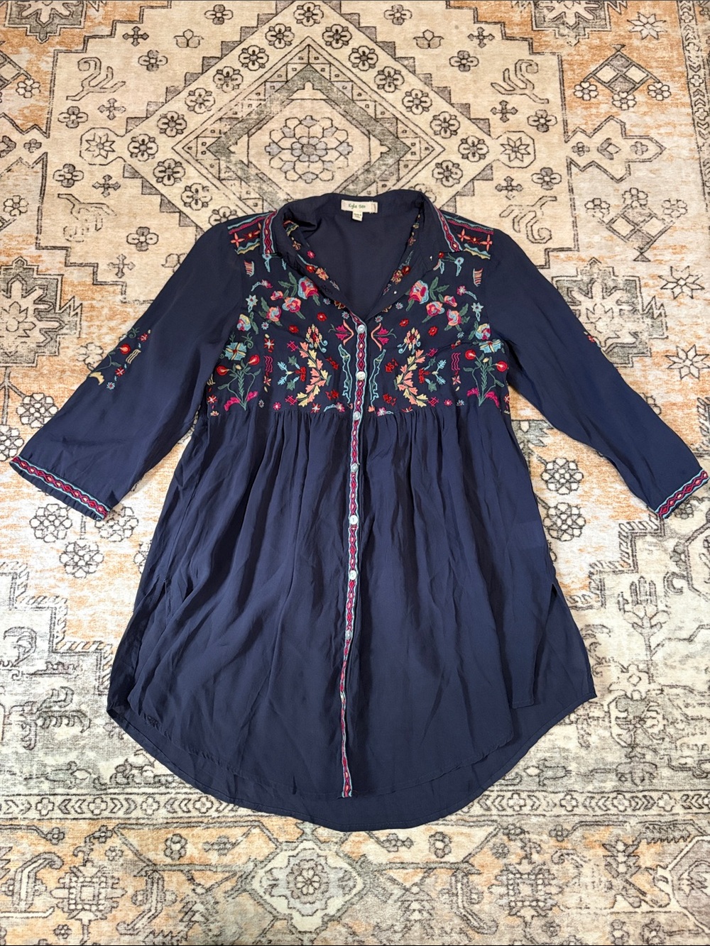 KYLA SEO S grey floral embroidered tunic